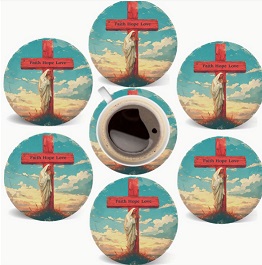 SET OF 6 WOODEN COASTERS